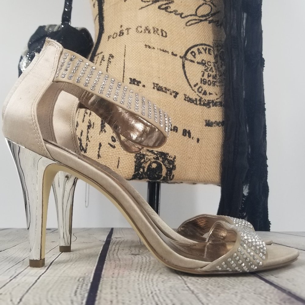 Alfani Special Occasion Gold Rhinestone Heels 9.5M - Picture 4 of 8